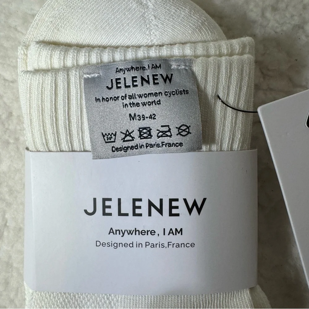 JELENEW‎ Cotton Training Socks White Women’s M Cycling Athletic NWT